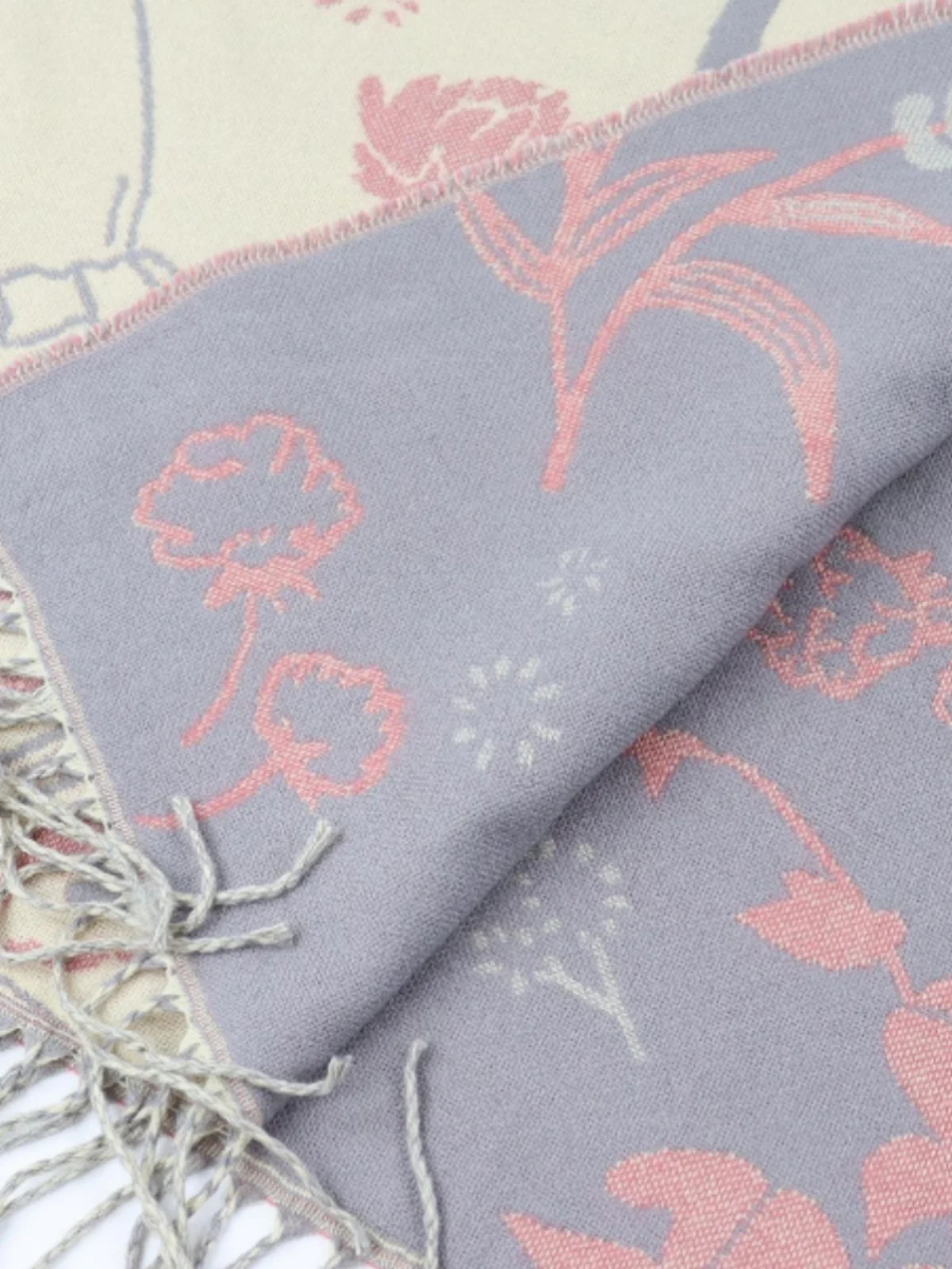 

Thiened Double-Sided Scarf awl Office Use Animal Cartoon Rabbit Design Women's Winter Warm Sli Faion Accory