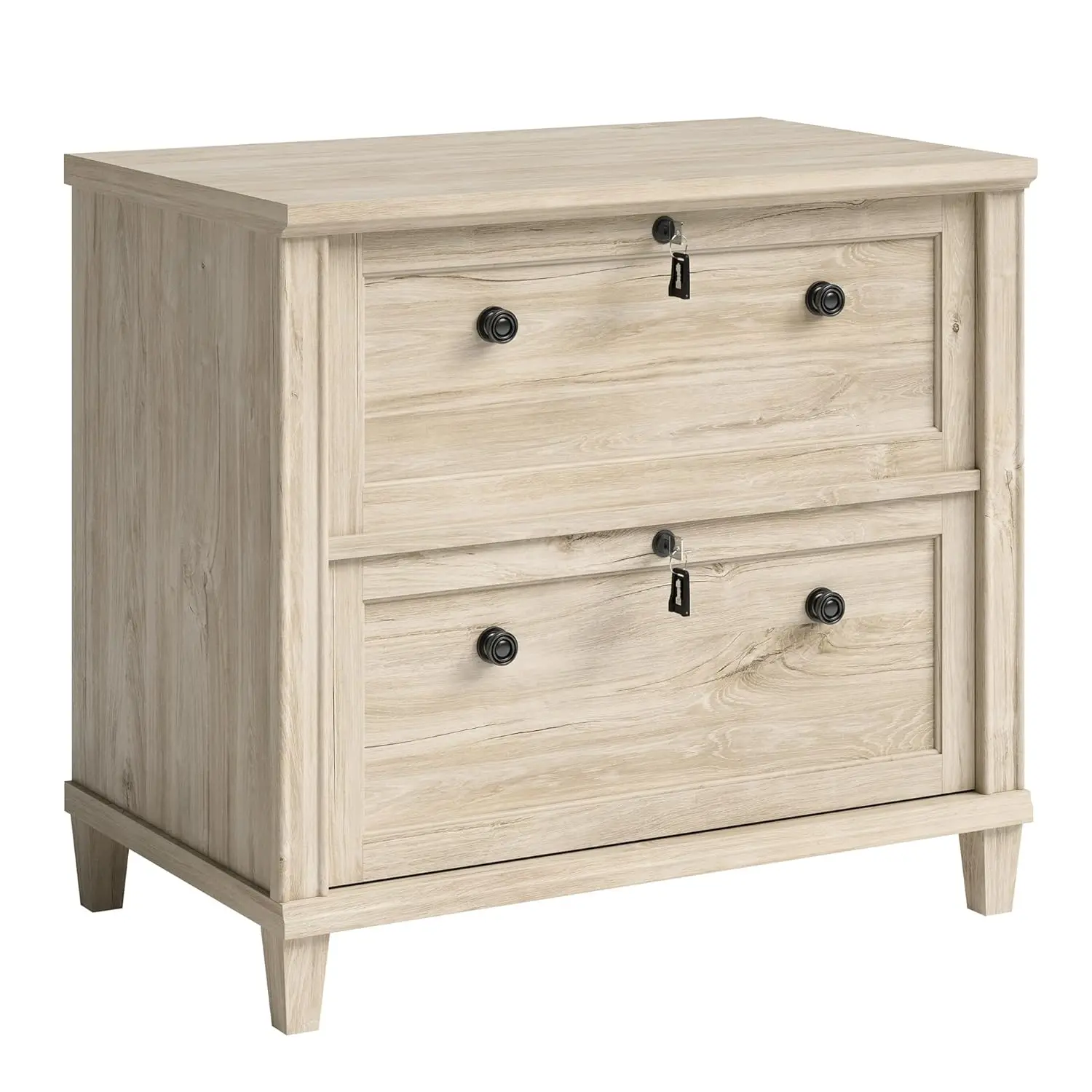 

2 Drawer Lateral File Cabinet With Lock For Home Office, Chalk Oak, Customized