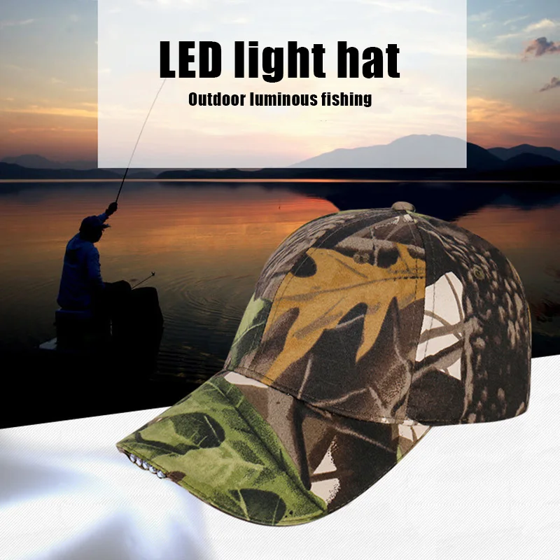 Hands Free Cap with Headlamp Bright LED Lights Unisex Baseball New Fashion Novelty Cap Flashlight Hat for Angling -MX8