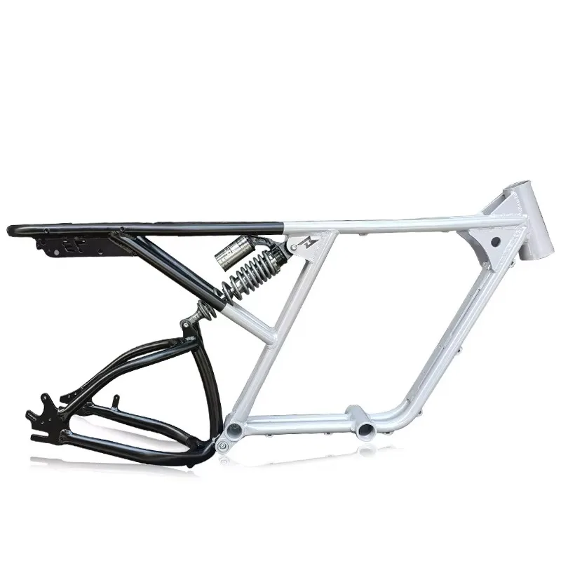 Suspension Soft Tail Aluminum Alloy Electric Bike Beach Frame 20 * 4.0 Fat City Frame Ebike 73 Frame Set