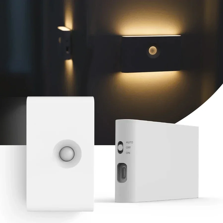 Magnetic Sensor Light USB Rechargeable Cabinet Light Human Motion Sensor Night Light Installation Free Bedroom Stair Lights