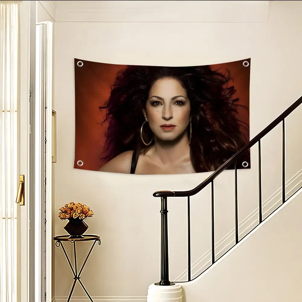 Banderas personalizadas de Latin Pop G-gloria E-estefan, decoración para el jardín y la habitación, fondos para acampar al aire libre, arte de pared, regalos familiares