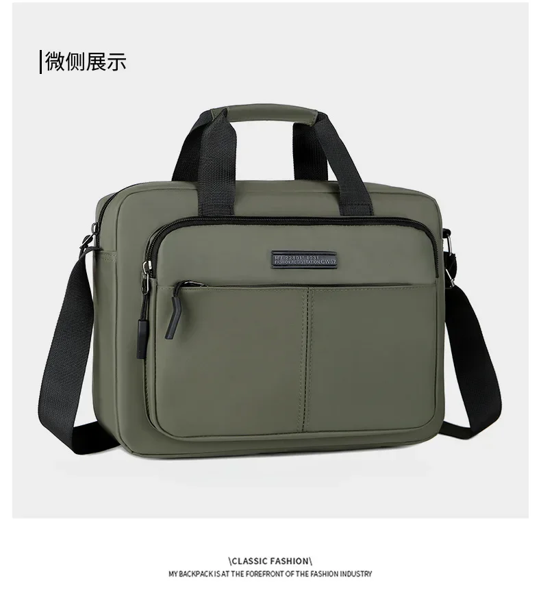 New Men's Large-capacity Horizontal Shoulder Bag Messenger Bag Briefcase Multifunctional Simple A4 Book Handbag Business Bag 가방