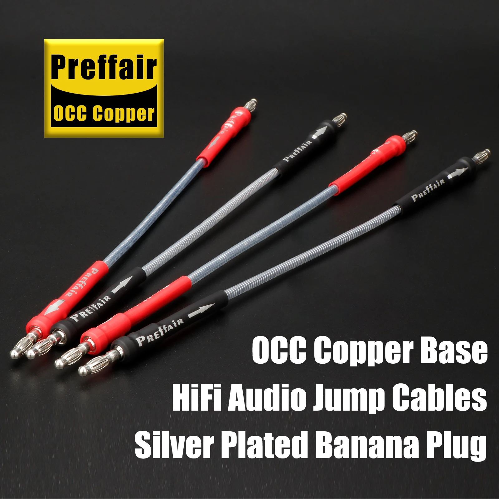 4PCS Speaker Jumper/Bridge cable Audio cable Occ Silver Plated Jumper Speaker Cable Y Spade to Y Spade Plug Speaker Jumper Wire