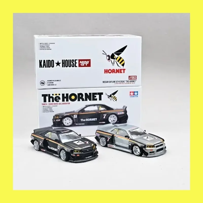 Kaido House X Mini Gt 1:64 Nissan Syline Gt-R R34 Kaido Works Tamiya Hornet V1#7 Diecast Car  Alloy Car Model Finished Decoratio