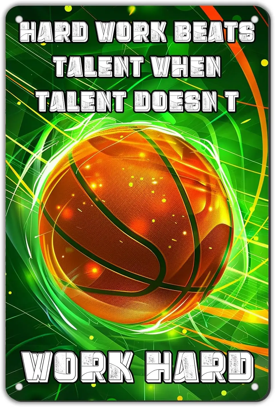 Basketball Metal Tin Sign Sports Motivational Quote Phrases Poster Sport Inspirational Quote Art Print Basketball for Boys Bedro