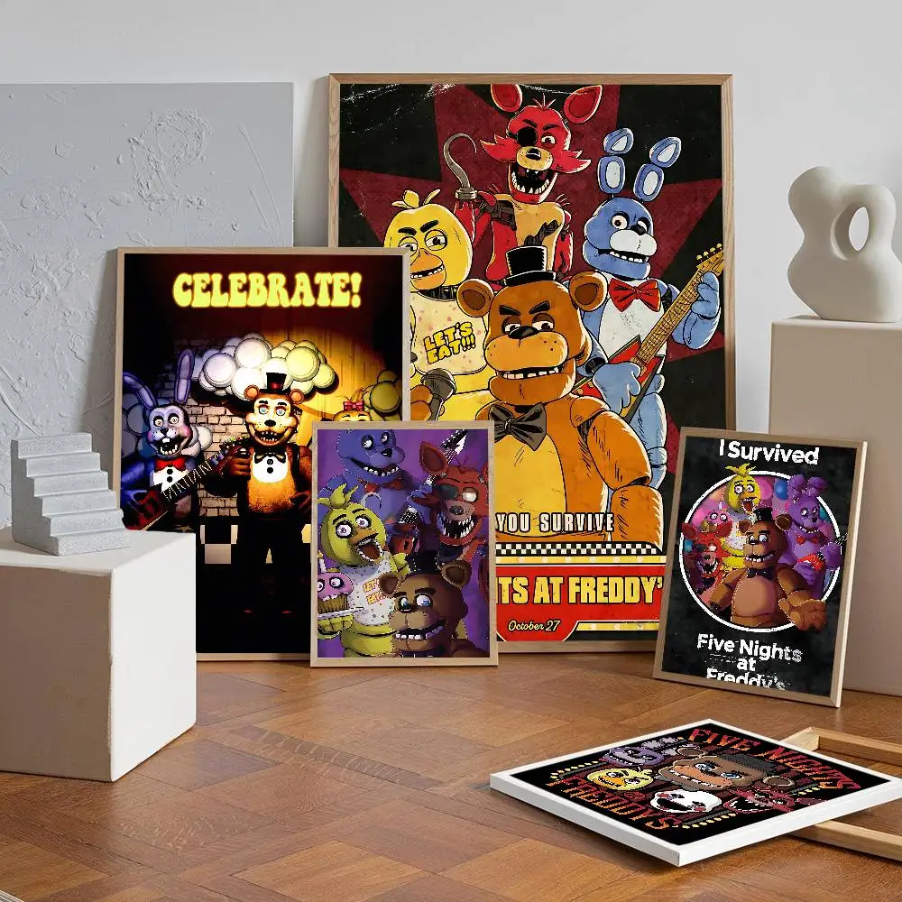 F-Fnaf F-Five-N-Nights-At-F-Freddys Anime DIY Sticky Poster Whitepaper Prints Posters Artwork Vintage Decorative Painting