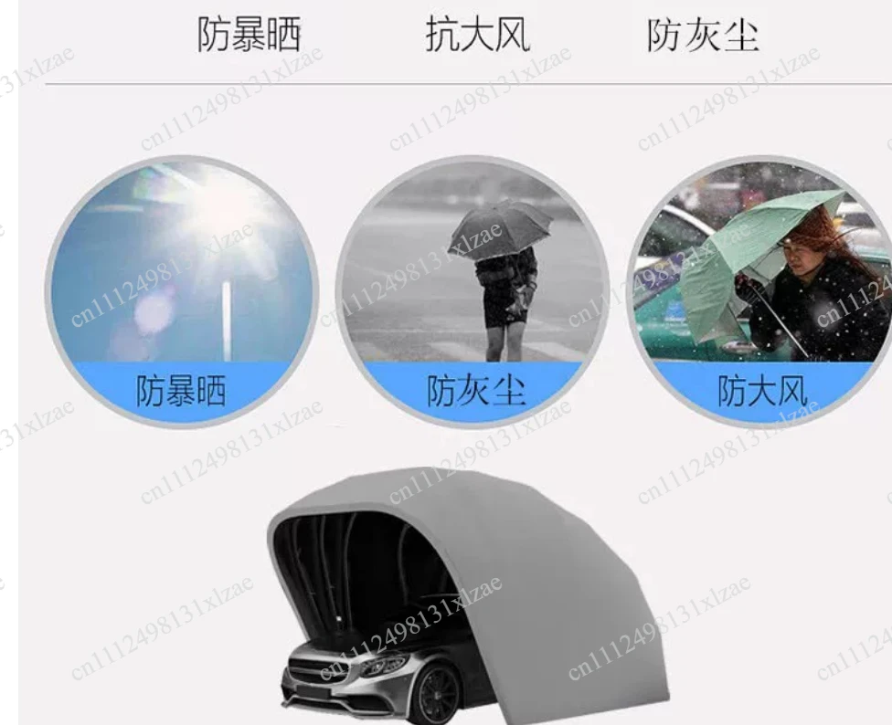 Semi-Automatic 5.5M Folding Car Garage - Retractable Waterproof Sunshade Canopy with Anti-UV Protection