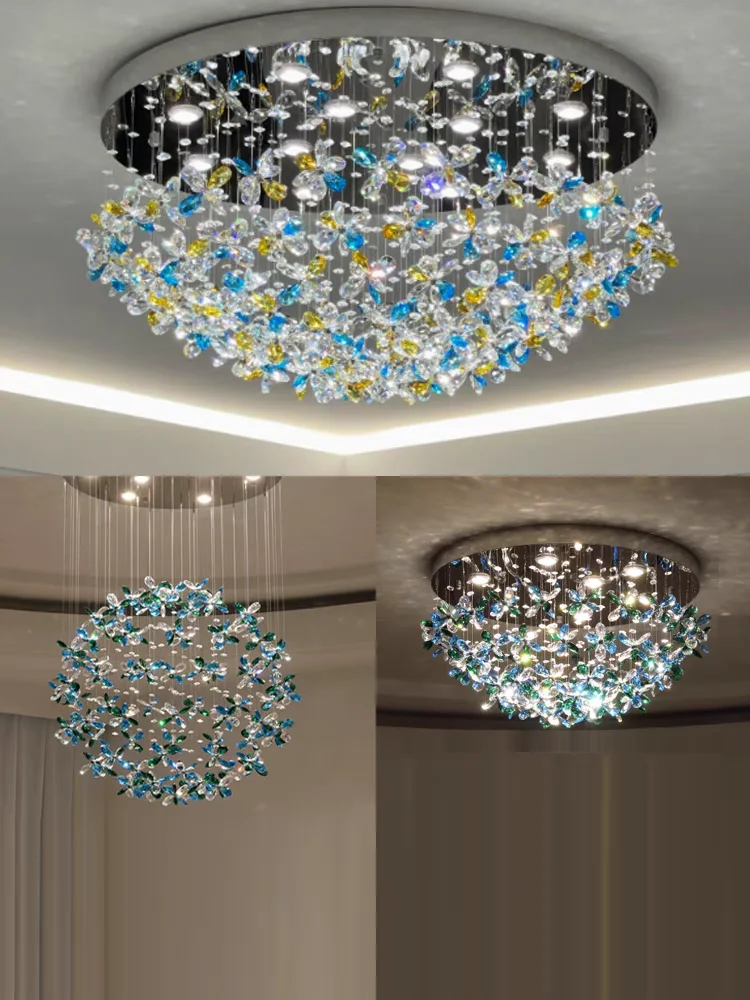 زهرة رومانسية الفرنسية الدافئة شخصية ضوء السقف غرفة المعيشة ماستر ضوء غرفة نوم ضوء السقف قاعة الكريستال الخفيفة #5