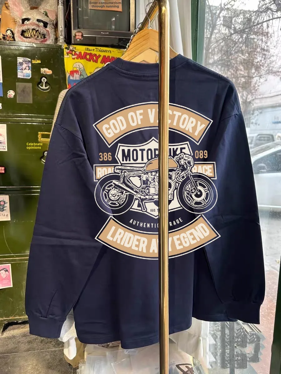 

Футболка из чистого хлопка от Outlet Brand, осенняя, базовая, с круглым вырезом, без принта, для повседневной носки молодежью