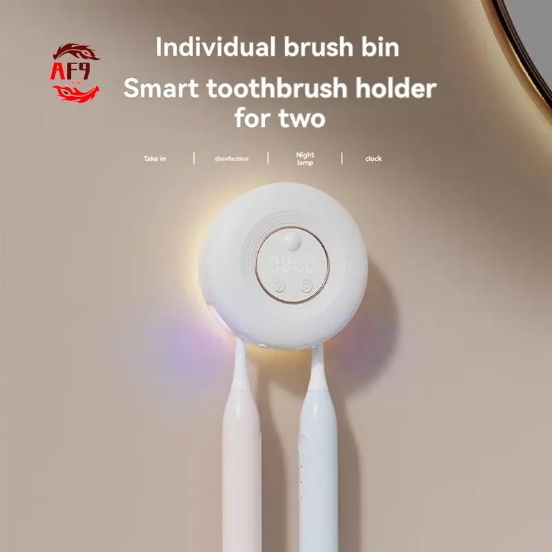 

AF90-Настенный держатель для зубных щеток, чехлы для зубных щеток с 2 слотами для зубных щеток для электрических и ручных зубных щеток