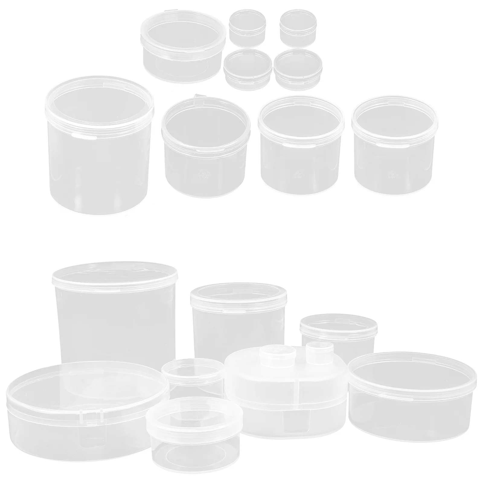 

24Pcs Round Plastic Storage Boxes Transparent Mini Containers for Beads Jewelry Craft Organizer Small Box Case