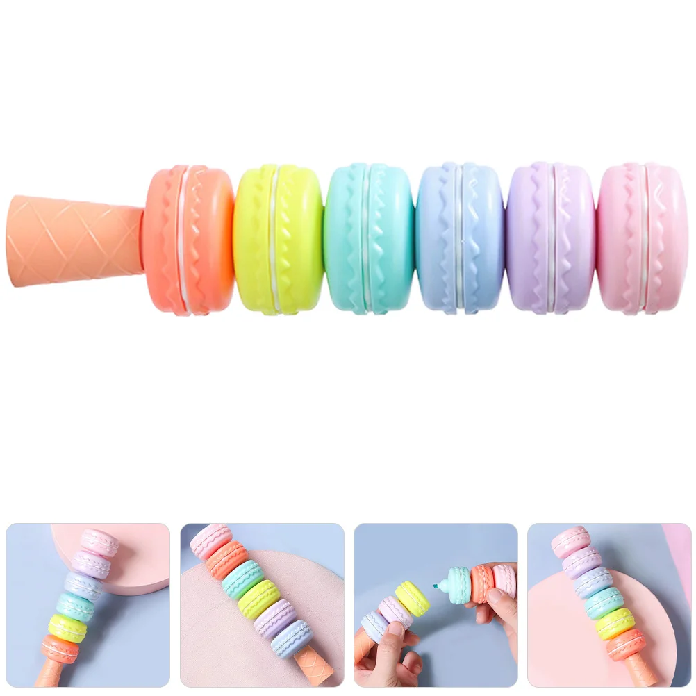 

Multicolor Creative Cartoon Style Highlighters Plastic Note Marking Pens for School Study Journals Artistic Graffiti