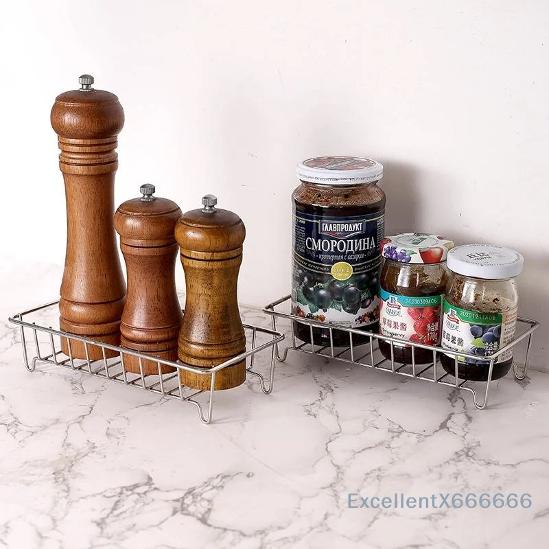 1PC Stainless Steel Bathroom Storage Rack Space Saving Waterproof Multipurpose Kitchen Spice Organizer Tray Bathroom Accessories