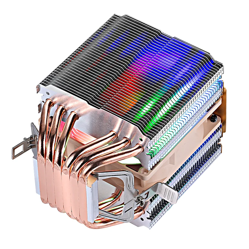 4/6 Heat Pipe CPU Cooler Dual Tower 1/2/3 Fan 90mm 4pin Compatible LGA1200 1700 1851 115x 2011 2066 AM4 AM5 Air Cooled Processor
