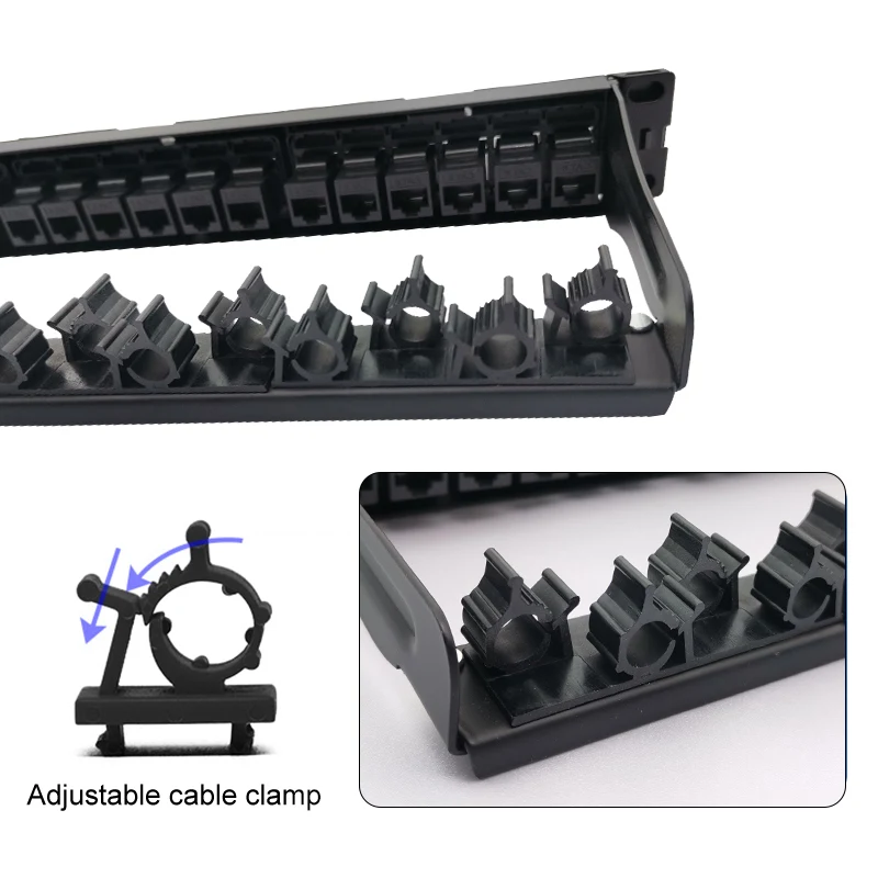 OMAY - 19 "1U Bracket, 24 CAT6 Ports, Patch Panel, RJ45 Network Adapter, Keystone Jack, Modular Distribution Frame