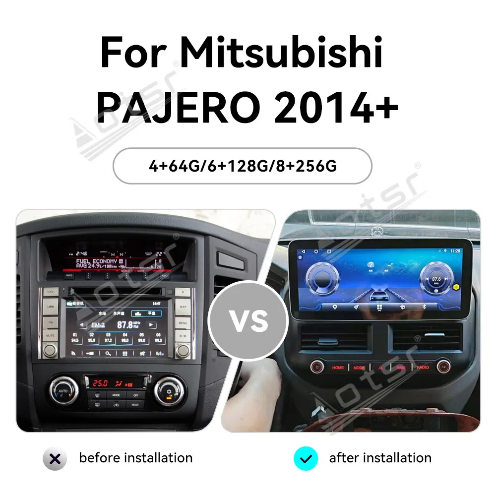 For Mitsubishi Pajero V97 2014-2024 Navigation 12.3'' Android 13 Multimedia Stereo Head Unit Car Radio Carplay BT Navi DSP Tools