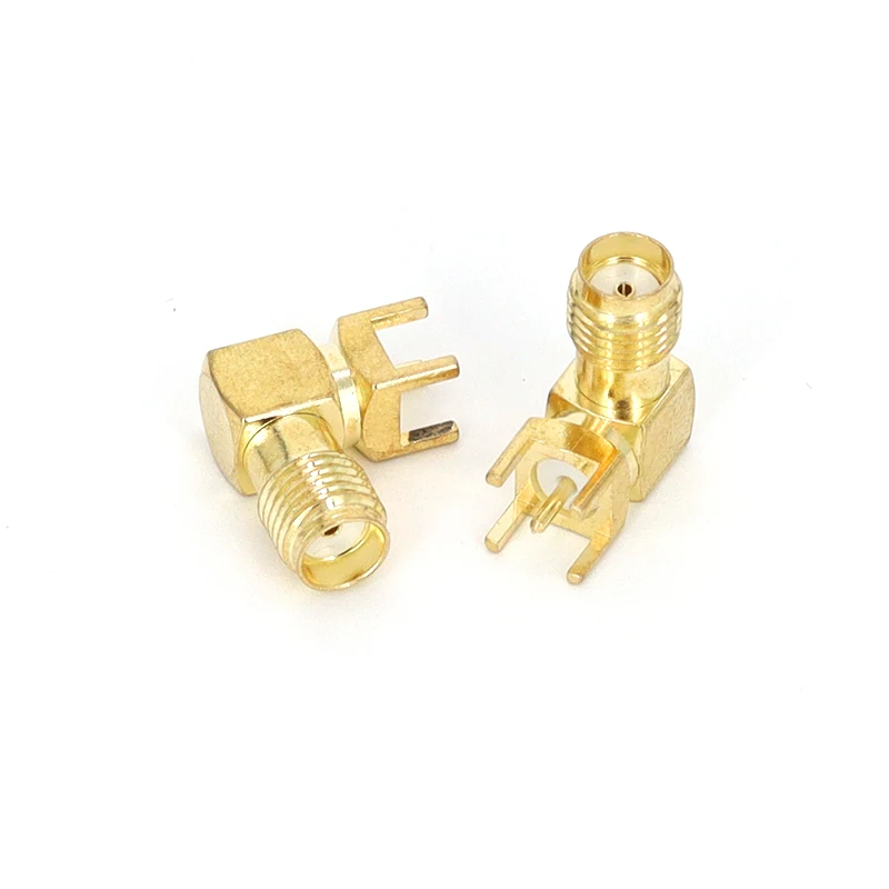 50Pcs SMA-KWE SMA Female Plug Adapter Solder Edge PCB Mount Connector Right Angle RF Coaxial Connector