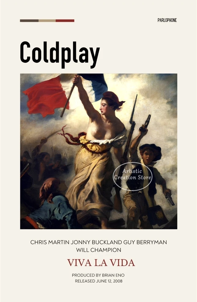 Coldplay Music Album Cover Poster Viva LA Vida Song Lyrics Prints