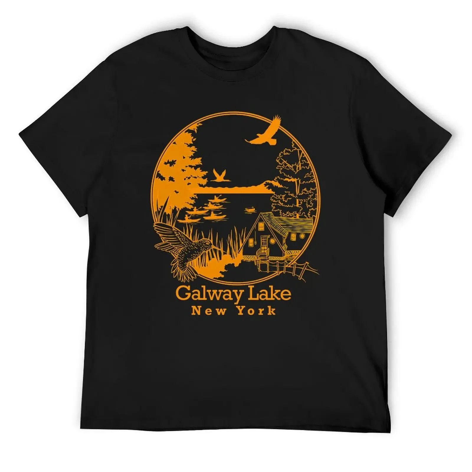 

Galway Lake Single Color Golden T-Shirt Short sleeve tee graphic t shirt vintage vintage anime shirt Men's t-shirts