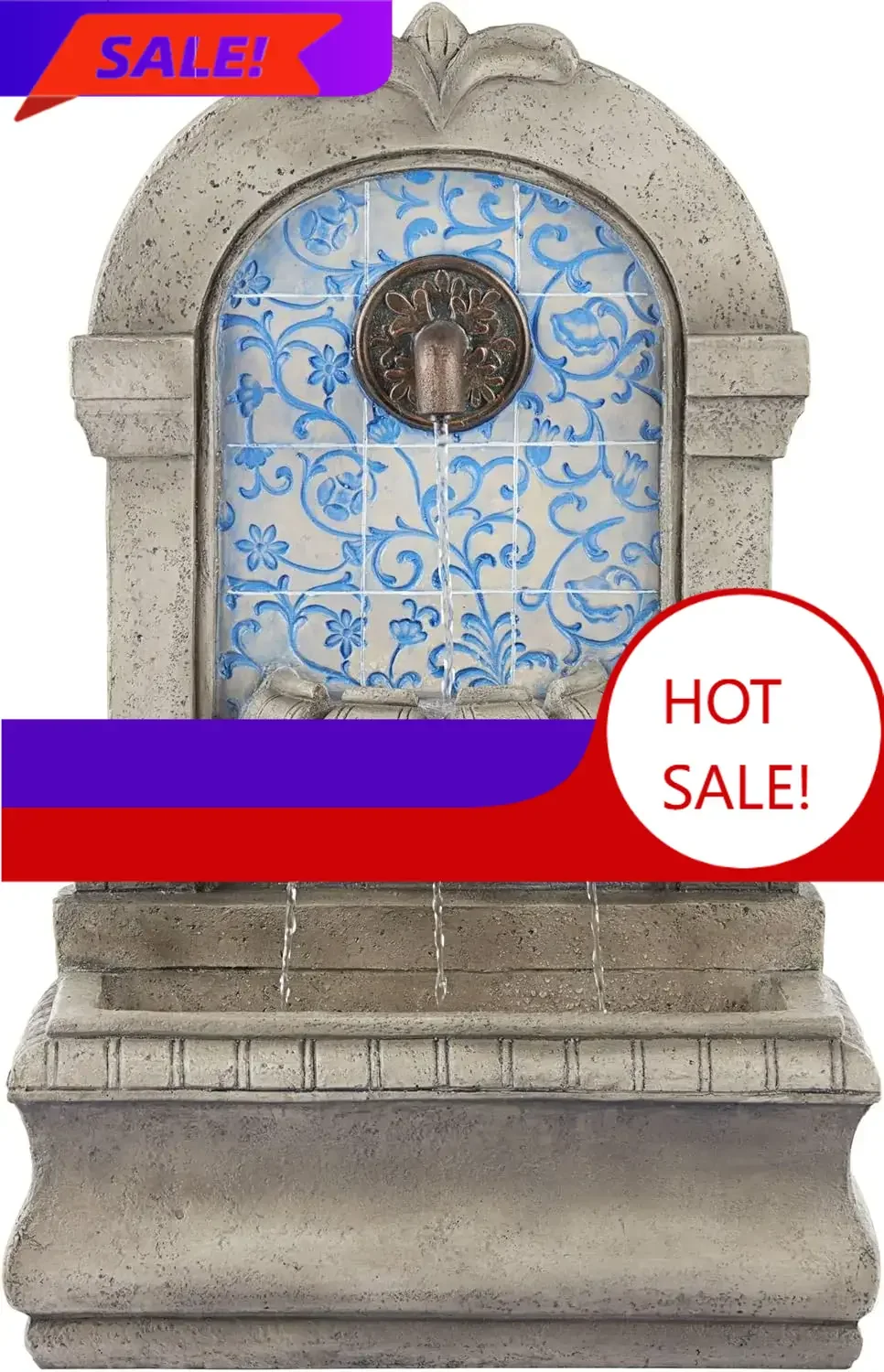 

Бестселлер: Уличный декоративный фонтан Manhasset 30 1/4 дюйма, высокий, большой, в итальянском стиле, синий, из искусственного камня, напольный, с многоуровневым водопадом