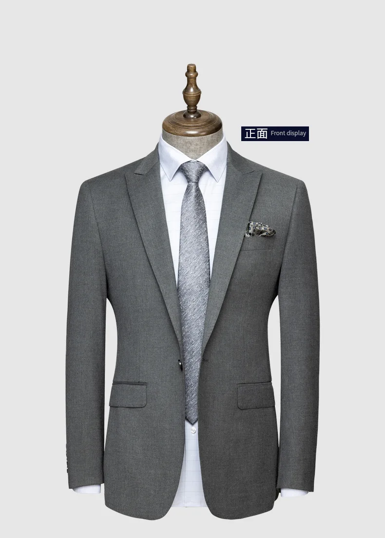 

3-A234 Men's Business Suit Dress Bank Government Work Clothes Slim-fit Gray High-end Casual Business Wear