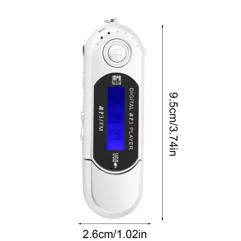 MP3-плеер с батарейным питанием, цифровой MP3-радио, USB-автомобильный музыкальный плеер с экраном дисплея для кемпинга, кухни, ежедневного использования