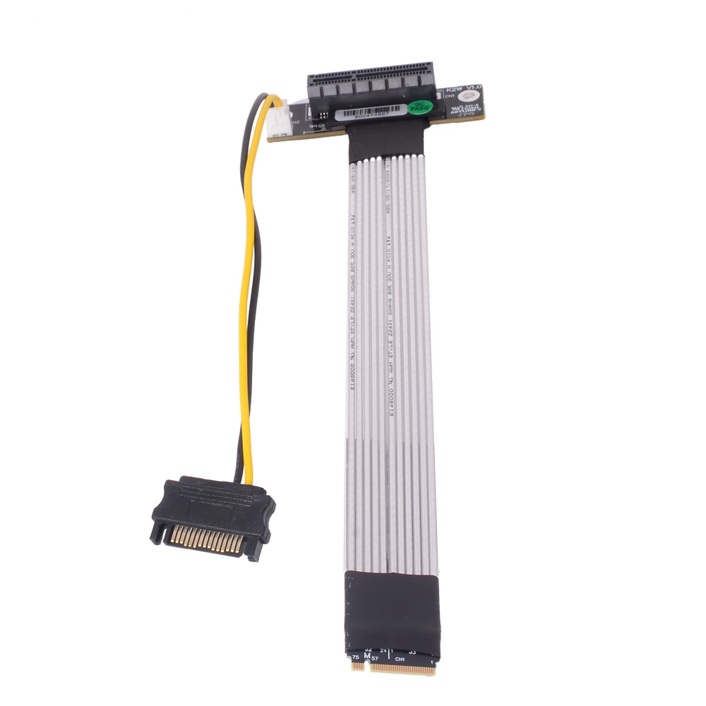 PCIe 4.0 X4 Gen4 Female 270 Degree UP Right Angle  64G/bps To M.2 NVMe SSD M-Key 2280 Riser Graphics Card Gen4 Extender 64G/s