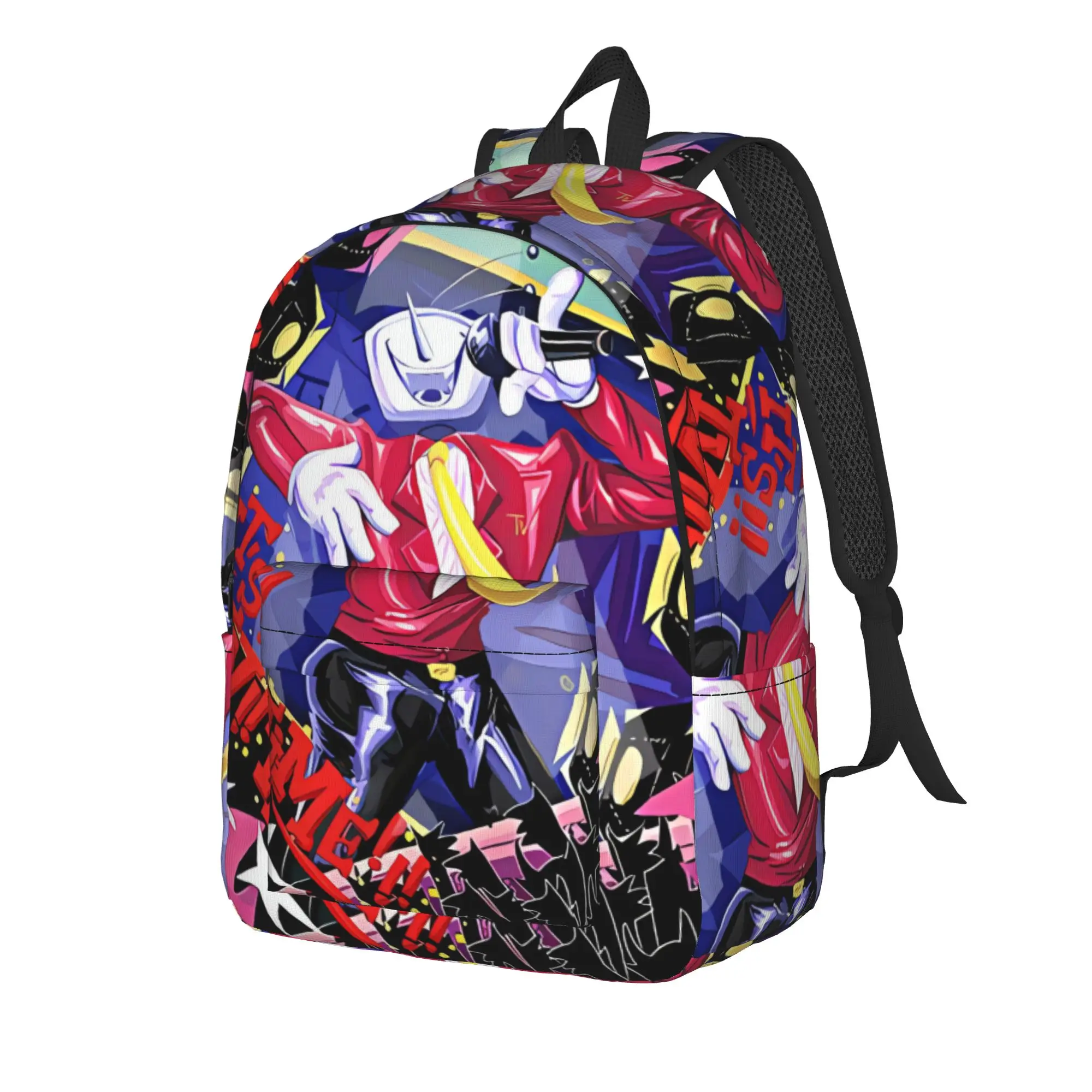 Deltarune 3 Tenna It Is TV Time Backpack  Women Men Polyester Camping Backpacks Print Streetwear School Bags Rucksack