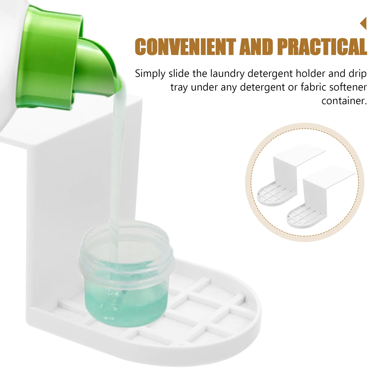 

2pcs Laundry Detergent Cup Holder White Plastic Drip Tray Leak Proof Compatible Container Spout Soap Dispenser Home Stand