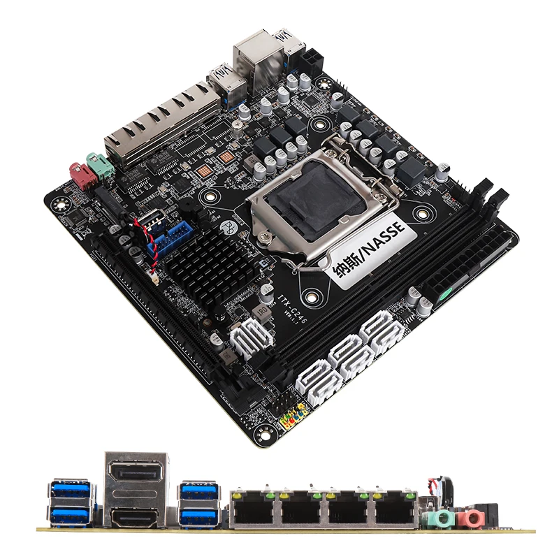 New C246 Black Synology FlyCow ITX Soft Router NAS Storage Server Low Power B250/C236 Motherboard
