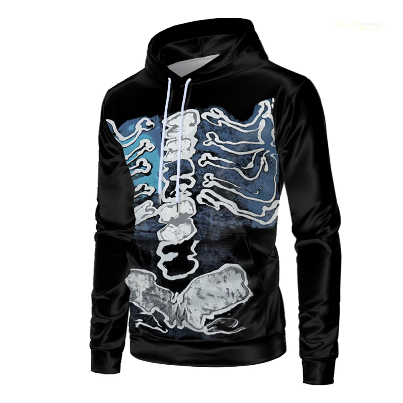 New Skeleton Anatomy 3D Print Fashion Hoodie Human Organ Horror Skeleton Long Sleeve Pullover  Halloween Cosplay  Sweatshirt