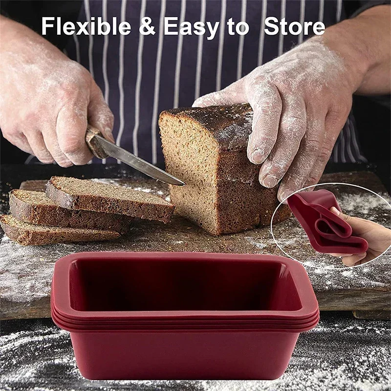 Silicone Baking Molds NonStick Rectangle Cake Pans Mini Loaf Pan Easy Release Bread Toast Mould Kitchen Accessories Pastry Tool