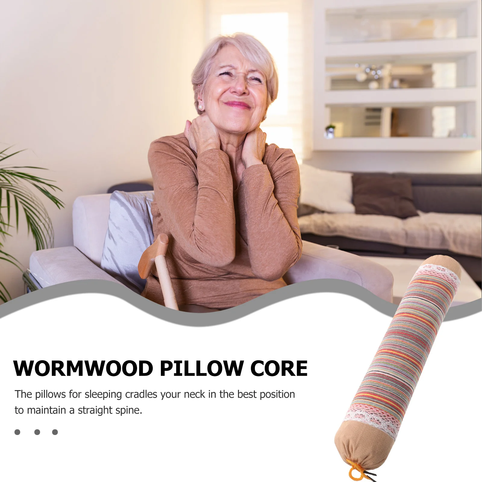 

Полка для шеи с наполнителем полыни, рулонная эргономичная поддержка шеи, съемный моющийся чехол, подушка для сна для лучшего сна