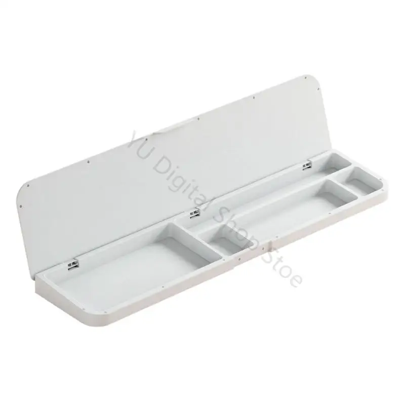 96BA Keyboard Area Storage Tray with Hinged Cover Keyboard Wrist Rest for Daily Desk