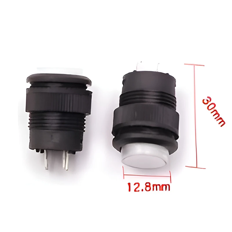10PCS R16-503A Gewinde Typ Selbst Locking Power-Taste Schalter Loch 16mm 2Pin 3A 250V Runde mehrere Farben ON-OFF Ohne Licht – Detail 5