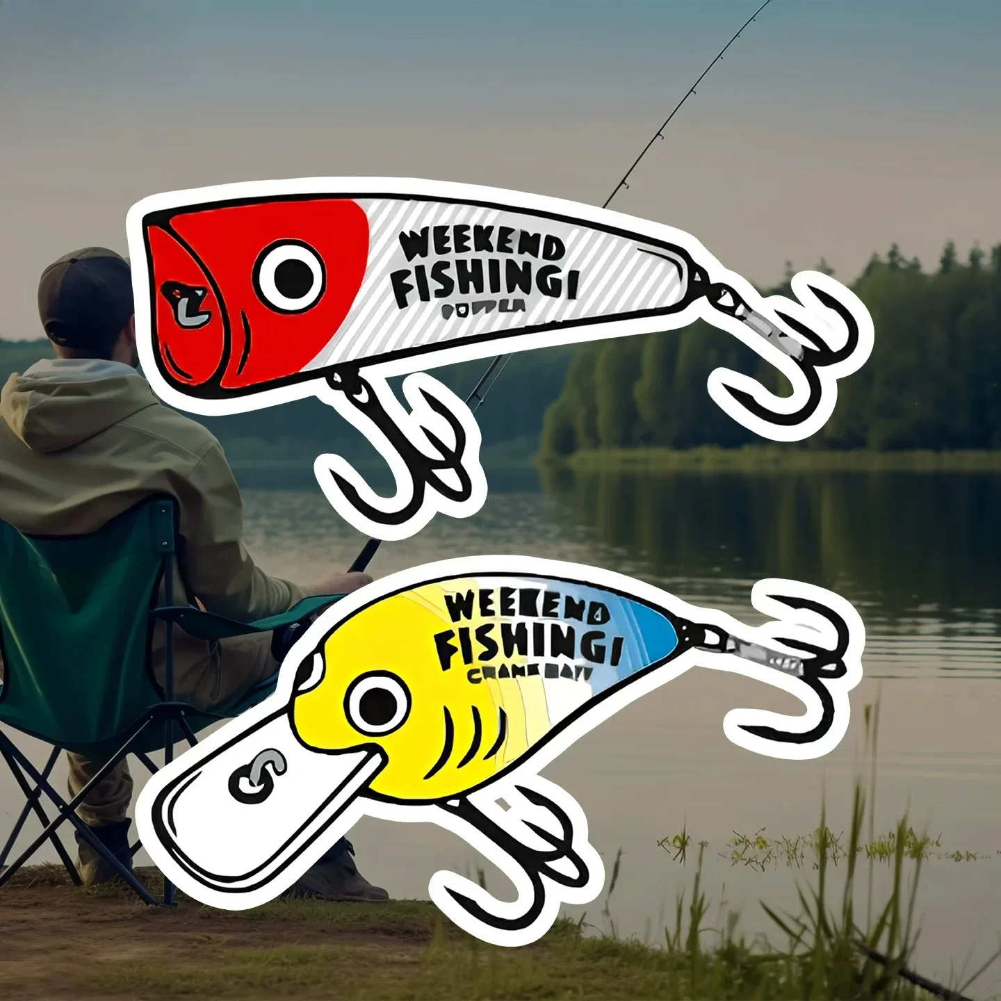 Fishing Lure Vinyl Sticker, Waterproof Decal for Tackle Box, Truck, Car, Cooler & Outdoor Gear