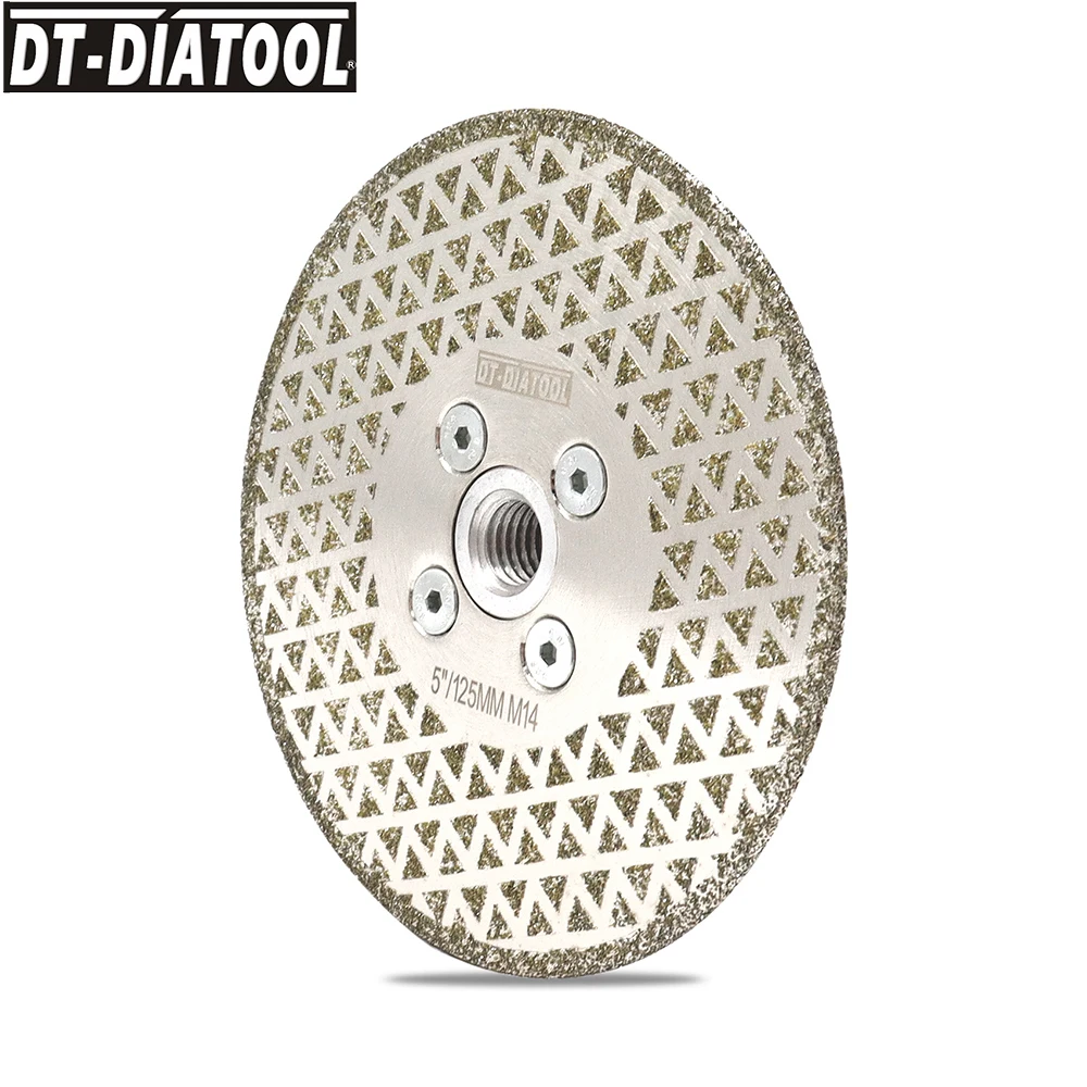 DT-DIATOOL-Disco De Moagem De Corte De Diamante Revestido Lado Único, Lâmina De Serra De Lixamento Galvanizado, M14 para Telha De Mármore De Granito, 1Pc