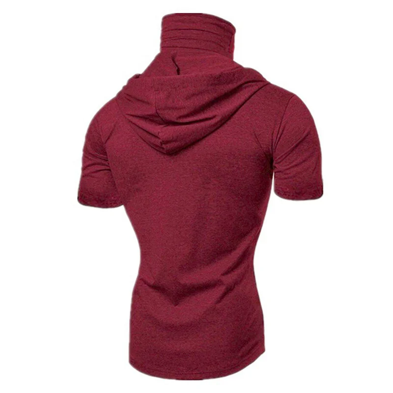 Heren Gym Dunne Hoodie Hoodies Met Korte Mouwen En Masker Sweatshirt Casual Splice Groot Masker Hoodie Sweatshirt Met Capuchon Fietsen