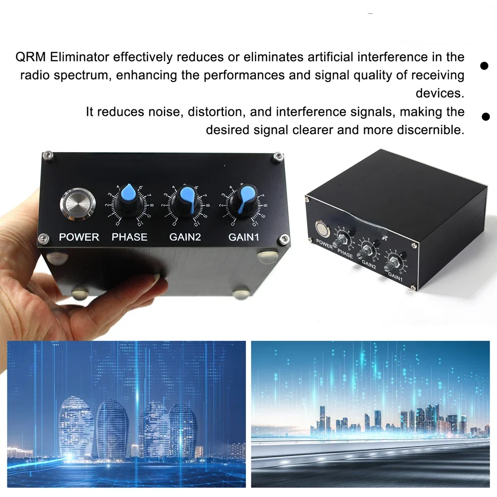 QRM Eliminator Built-in PTT Control 1-30 MHz HF Band QRM Canceller TV Broadcast Equipments Radio Eliminator