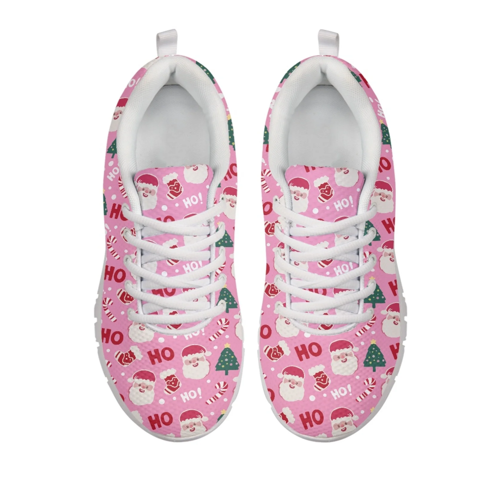 Coloranimal Santa Tree Ho Running Sport Sneaker Mesh & EVA Sole Sports Tennis Shoes Low Top Athletic Shoes for Women