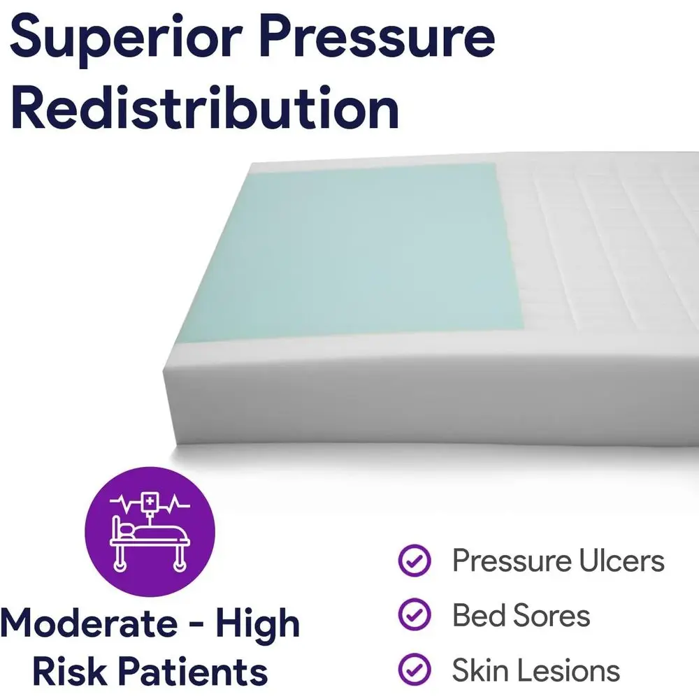 مرتبة مستشفى لتخفيف الضغط مع رغوة الذاكرة - 36 × 76 × 6 لمنع قرحة السرير #3