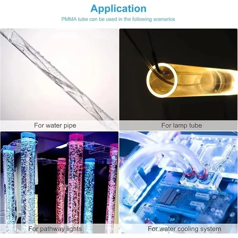 2pcs Acrylic Pipe Clear Rigid Round Tube 76mm(3