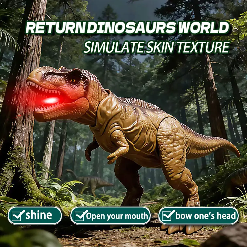 Children'S Electric Tyrannosaurus Rex Dinosaur Toy Simulates Skin Texture, Opens Mouth, Jurassic Tyrannosaurus Rex Model