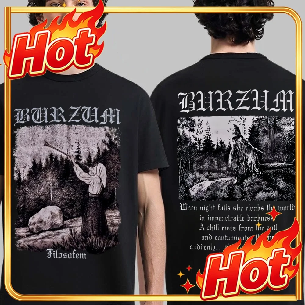 Custom Burzum Band Men's 100%Cotton Shirt Y2k Vintage Metal Band Summer T Shirts Hiphop Style Fashion Hawaiian Luxury Woman T Sh