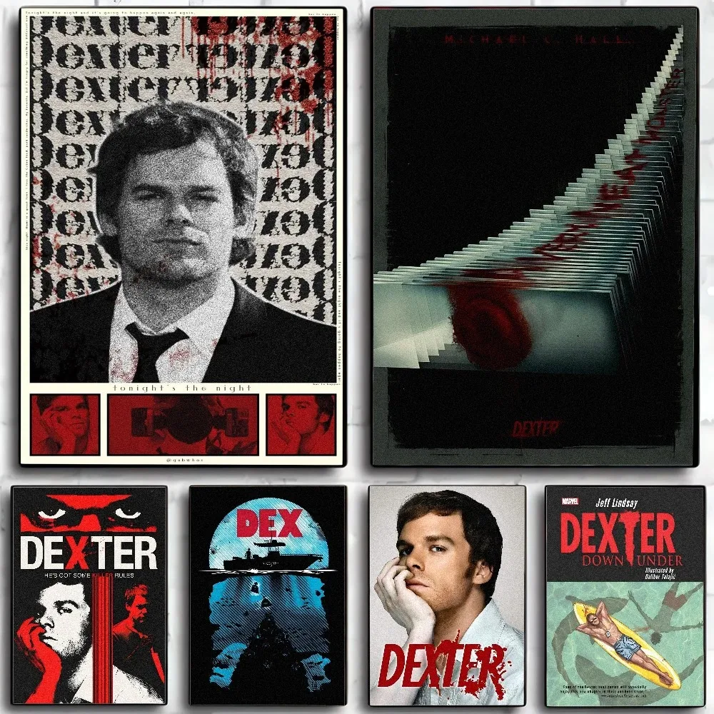 Póster de la serie de televisión clásica Dexter 2006, arte de pared, decoración del hogar, decoración de la habitación, pintura en lienzo, arte para sala de estar, restaurante y cocina