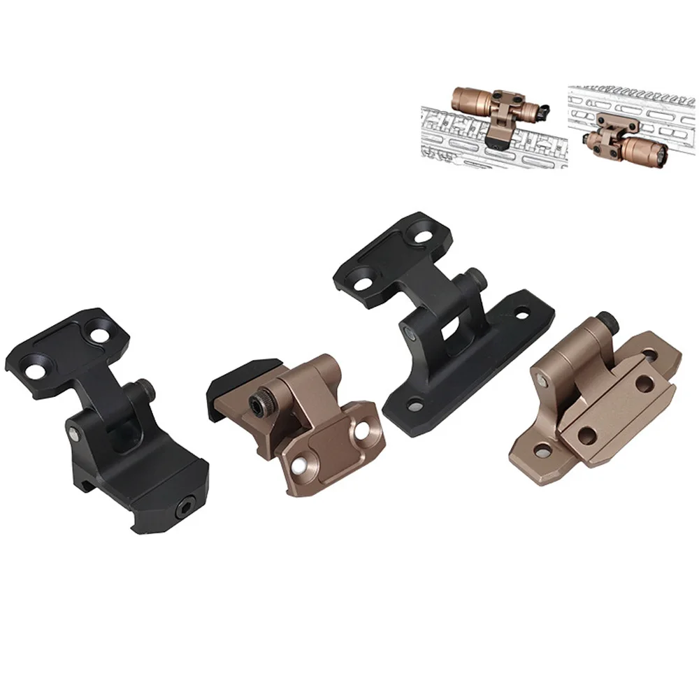 M300 M600 Tactical Flashlight Tilting Mount Angled Side Flipping Bracket for MLOK & 20mm Picatinny Rail Toy Gun Parts QJ252