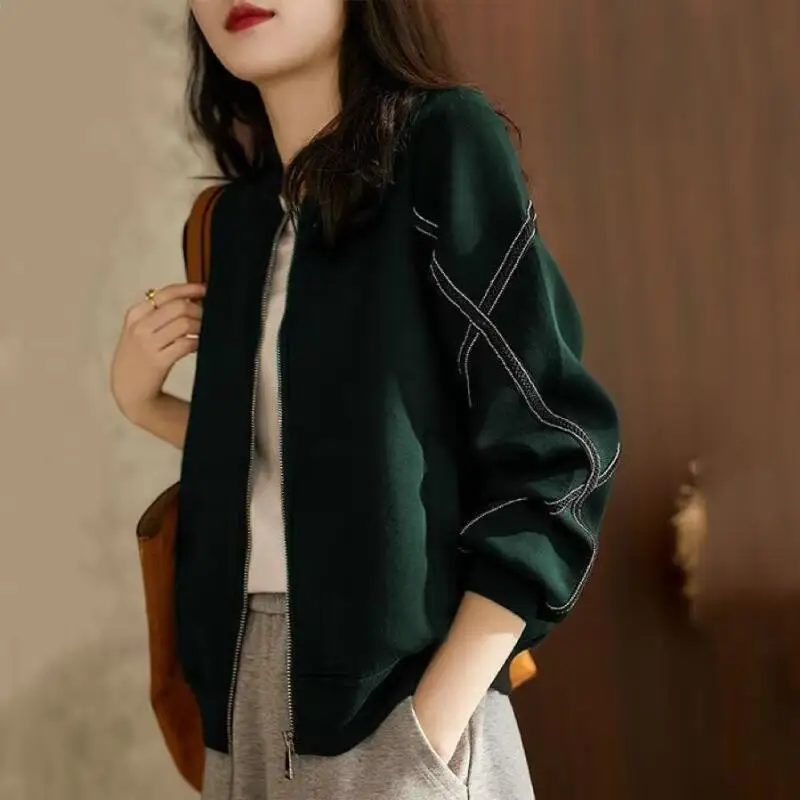 Bestselling Spring Autumn New Women Clothing Simple Light Luxury Stand Up Collar Jacket Tops Fashion Loose Unique Beautiful Coat