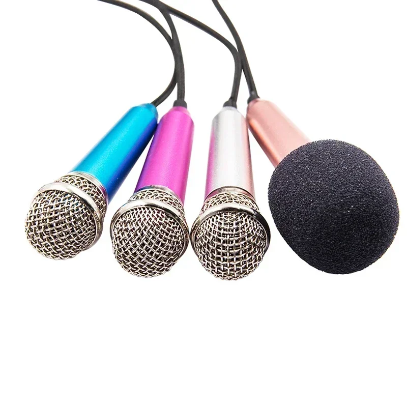 3.5mm Portable Stereo Studio Mic KTV Karaoke Mini Handheld Microphone For Desktop Handheld Audio Microphone Smartphone Laptop PC