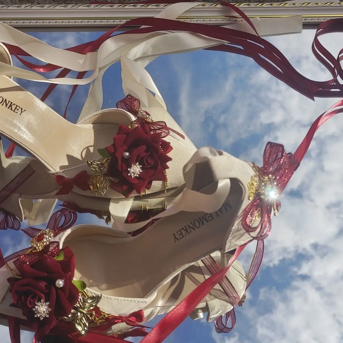 Lolita Handmade High Heels Flower Wedding Pointed Shoes